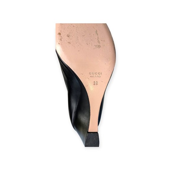 Vintage Black Leather Wedge Platform Heels Original Box Size 8 - Picture 6 of 14